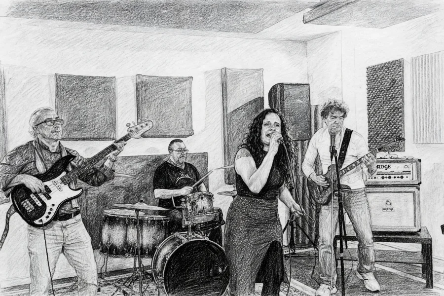 En nuestro local de ensayo...